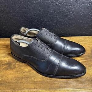 Antonio‎ Cerrelli 6721 Black Synthetic Leather Cap Toe Oxford Mens Size 9.5